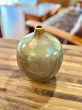 Classy Moon Vase with Single Stem Opening - Plum Green Crystalline Glaze