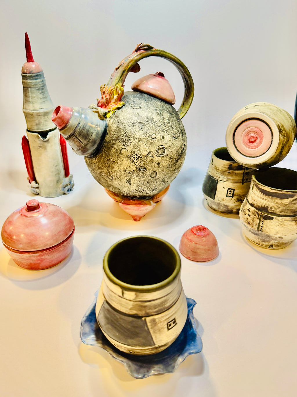 "Lobular Biopsy," Tea Set Sculpture
