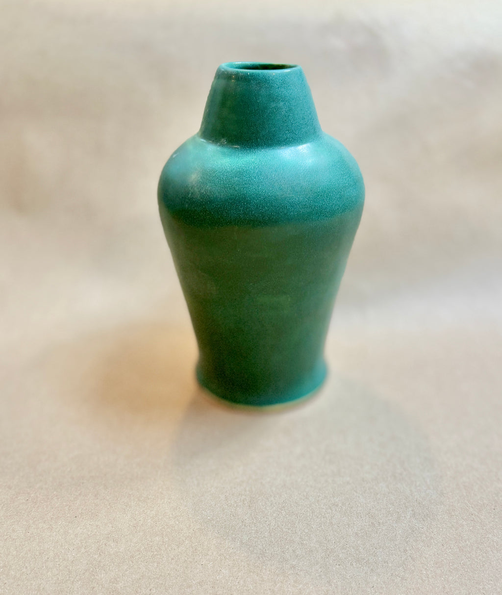 Arts & Crafts Revival table Vase, Ornamental Vase in "Pewabic Green Matte"
