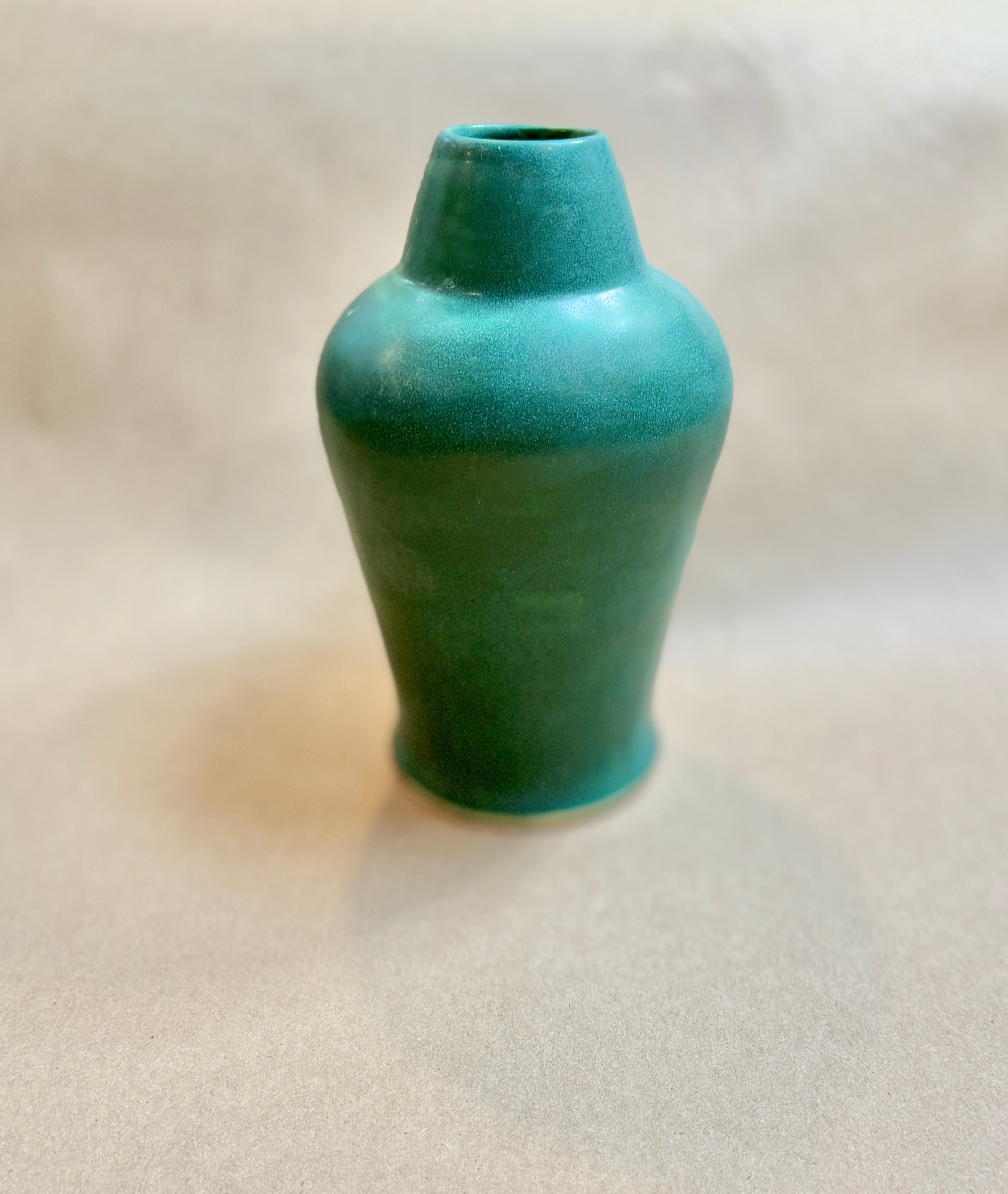 Arts & Crafts Revival table Vase, Ornamental Vase in "Pewabic Green Matte"