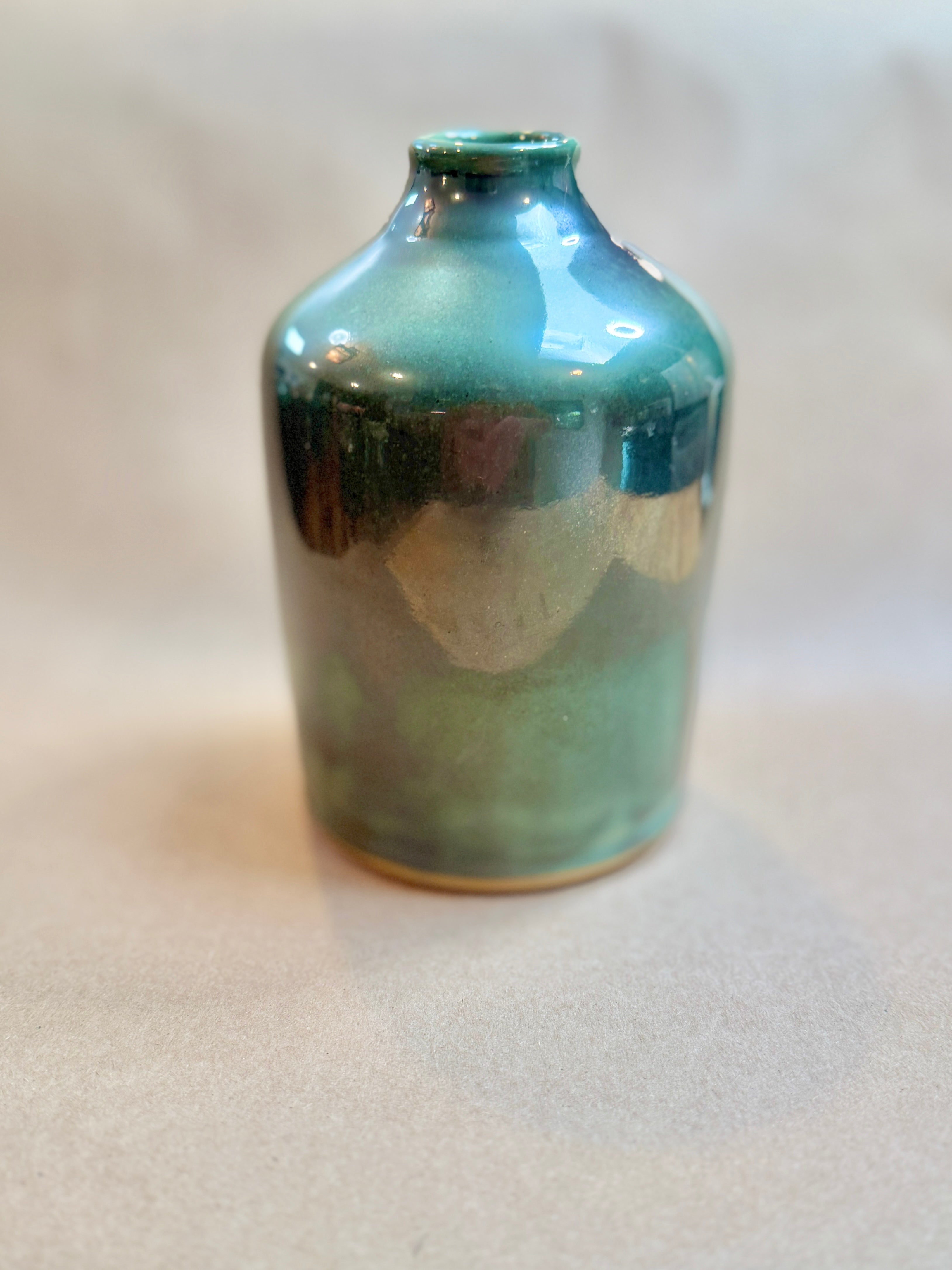 Iridescent Green Decorative Bottle Vase