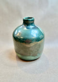 Small Iridescent Green Decorative Bottle Vase